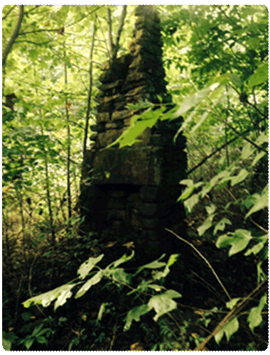 Crumbling fireplace